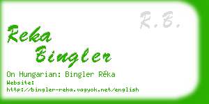 reka bingler business card